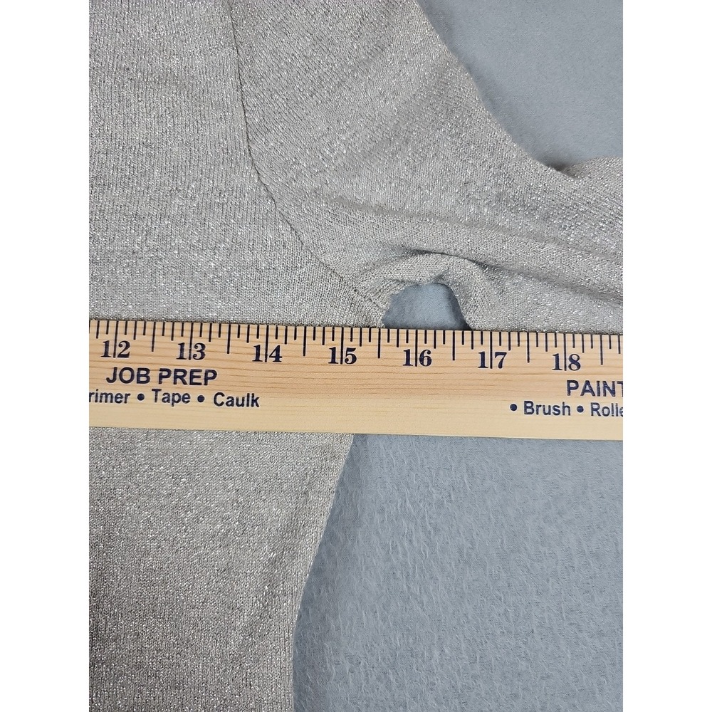 Banana Republic Women XS Petite Sweater Fine Italian Merino Wool Silver Metallic - Picture 6 of 9
